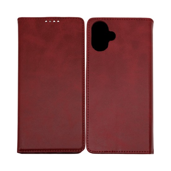 Leather Flip Cover with Internal Pocket for Samsung Galaxy A07 Red